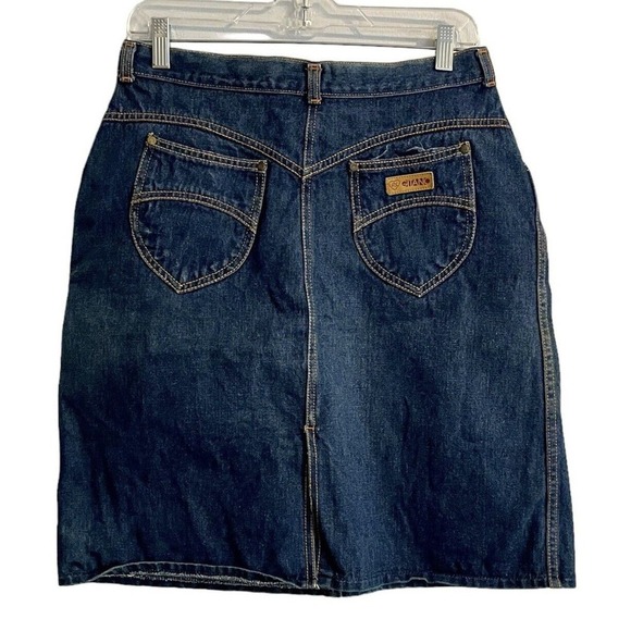 PS Gitano High-Waist Denim Jean Skirt Sz 15 Blue Vintage 1983 Knee Lengt… - Picture 2 of 9